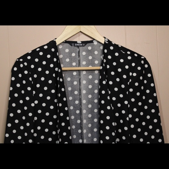 Black & White Polka Dot Blazer - Shein - Picture 7 of 11